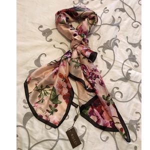 Authentic Gucci silk floral scarf